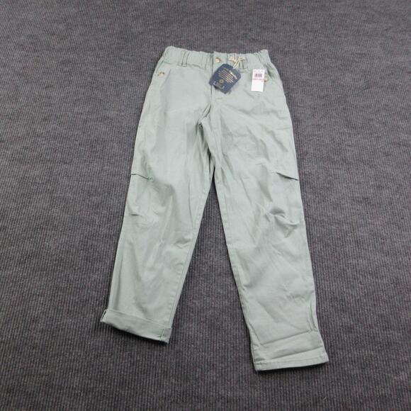 Democracy Pants - Democracy Pants Womens 6 Green Chino Relaxed Pull On Elastic Pockets 28x29.5 NWT